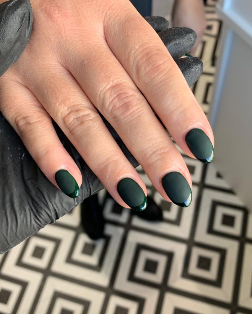 00003 Matte Green Nails - I’ve always loved experimenting with nail colors, but nothing feels quite like chic matte green nail ideas during the cooler months. The first time I tried matte green nails, I was going for something simple but what happened was—everyone noticed it, even strangers.