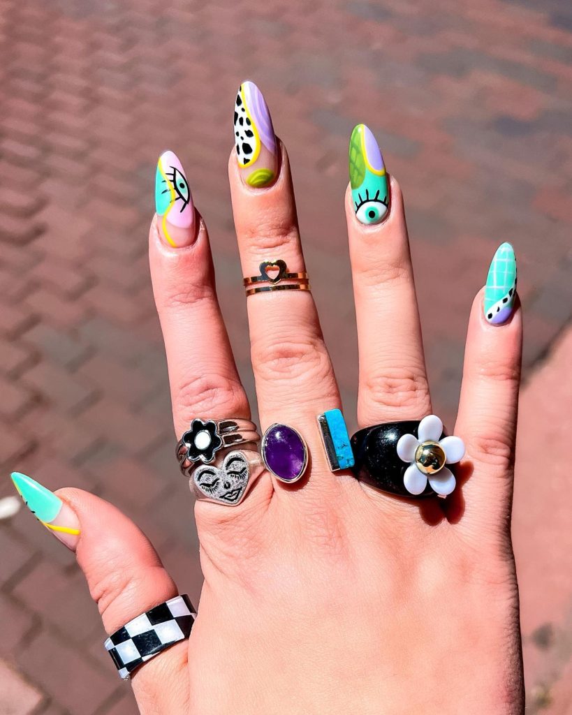 00005 Maximalist Nail - If you love bold, bright, and over-the-top nail art, these stunning maximalist nail ideas are going to excite you more than a fresh polish pop. I remember the first time I tried stunning maximalist nail ideas — I had rhinestones, animal print, and chrome all on one hand.