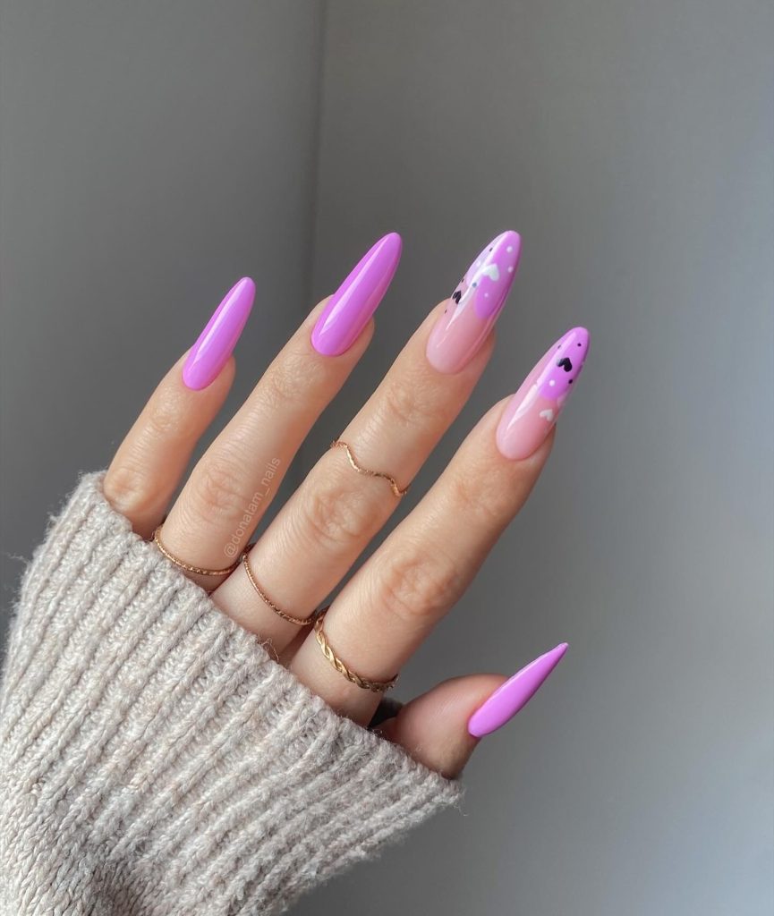 00018 Purple Ombre Nails - Last summer, my sister try a few elegant purple ombre nail ideas, and ever since then, I’ve been obsessed. The way those purple ombre nail designs shimmered in the sunlight were just too beautiful. Every shade blended so well, you would think a professional artist had did it.