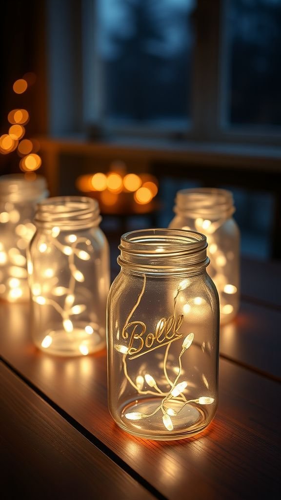LED jar lanterns for a soft evening glow