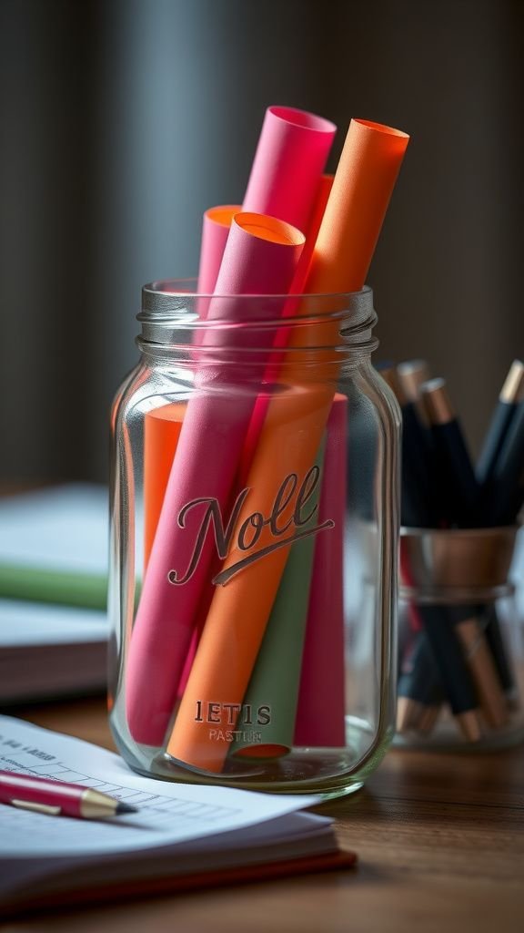 Memory jar where guests leave short notes