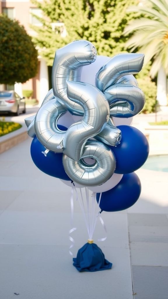 Number balloon cluster with weighted base