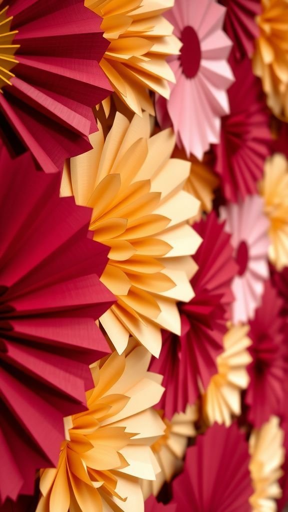 Paper rosette wall for a textured backdrop
