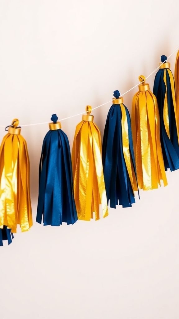 Paper tassel garland in school colors