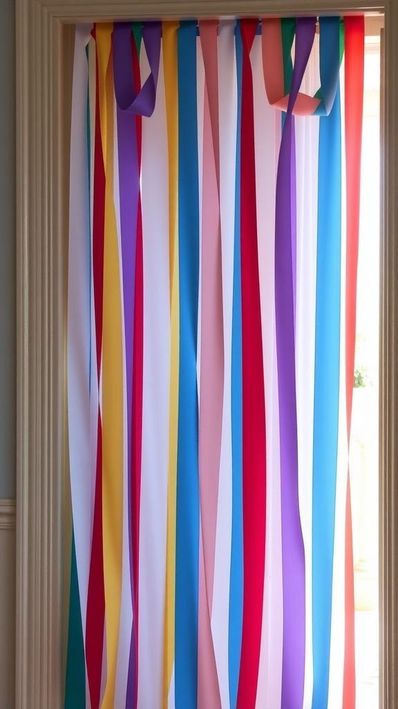 Ribbon curtain doorway for a festive entrance